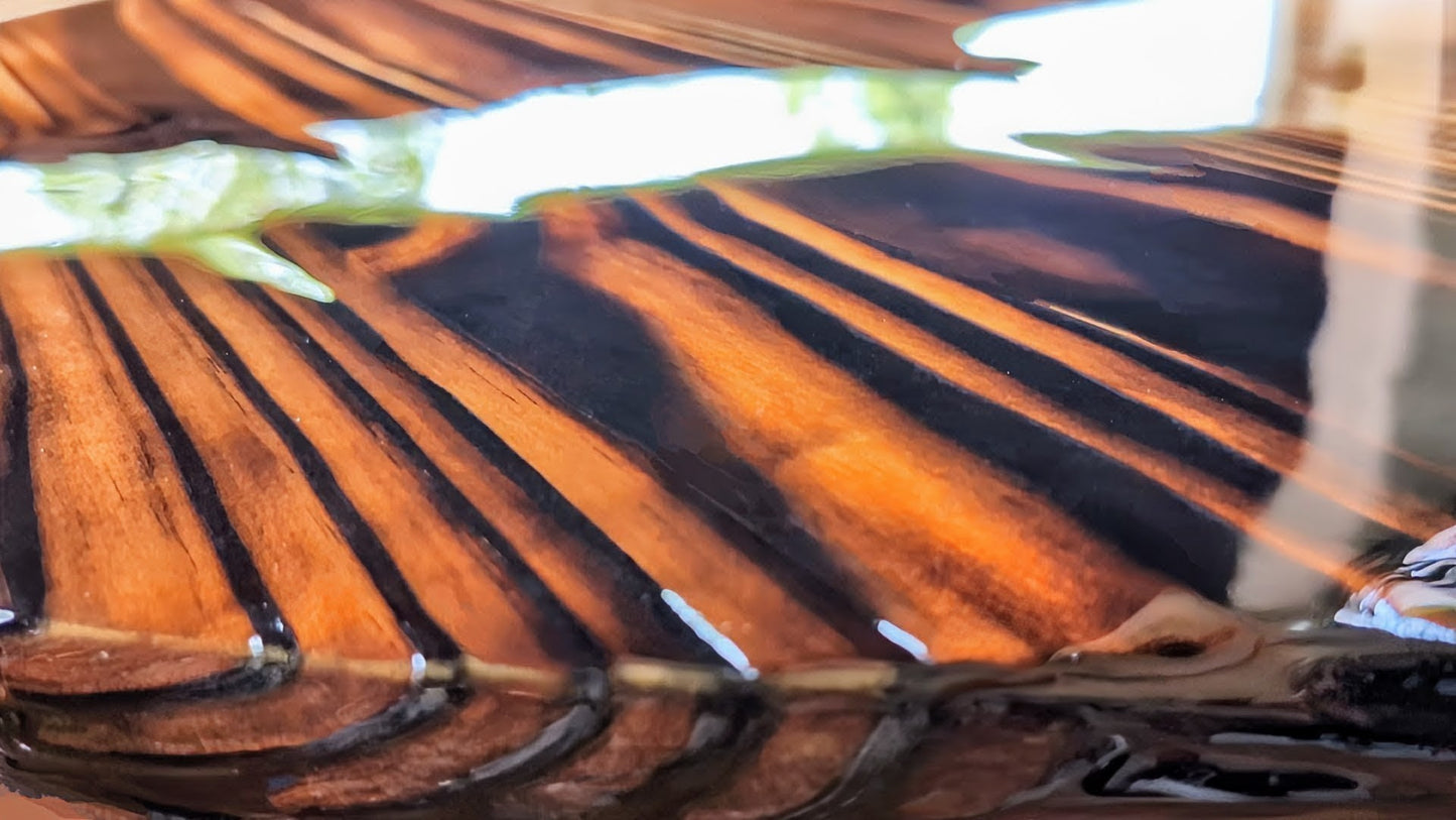 Epoxy Coffee Table-Burned Wood Round Table | Shou Sugi Ban Style | Handmade Wood Table for Living Room or Man Cave | Dragon Fire Design